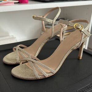 Stuart Weitzman Strappy Gold Heels